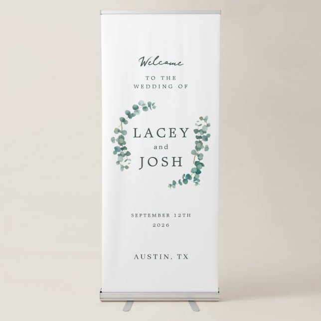 Vertical Elegant Wedding Welcome Sign (Front)