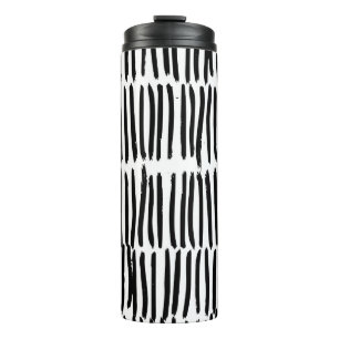 Vertical Elements: Hand-Drawn Seamless Style. Thermal Tumbler