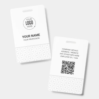 Vertical Employee ID Badge | QR Code Name Badge