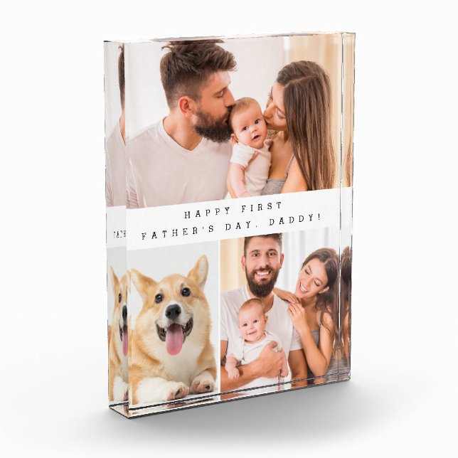 Vertical First father's day daddy photo collage (Left)