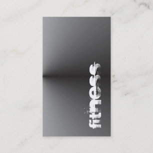 Vertical Fitness Sport Metallic Silver Grey Business Card