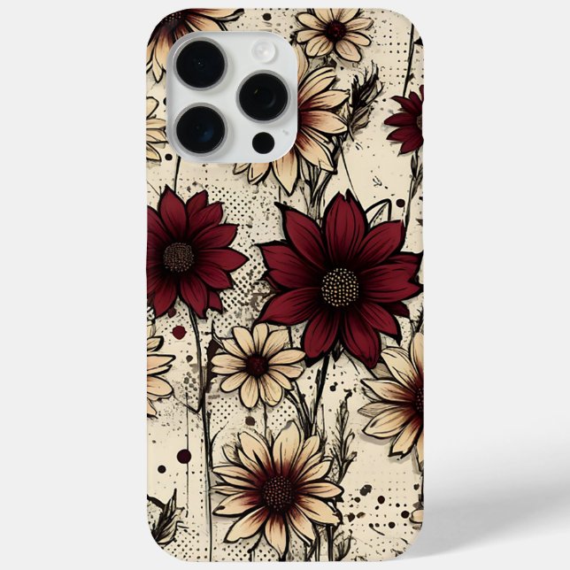 Vertical Floral Elegance Case-Mate iPhone Case (Back)