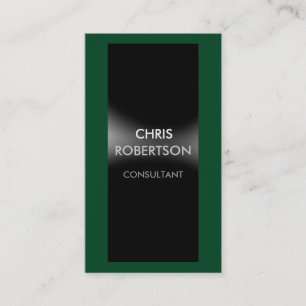 Vertical Forest Green Black Grey Business Card