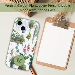 Vertical Garden Plants Lover Monogram  iPhone 15 Case<br><div class="desc">Inspired by the beauty of vertical gardens and indoor plants, this case brings a touch of green to your daily life, even in the heart of the city. The stylish design is personalised with your monogram, making it uniquely yours. Ideal for urban dwellers who want to keep their love for...</div>