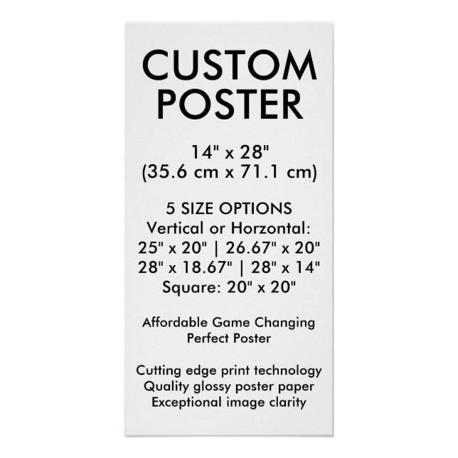 Vertical Glossy Custom Poster 14" x 28" (Front)