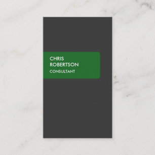 Vertical Green Grey Attractive Business Card