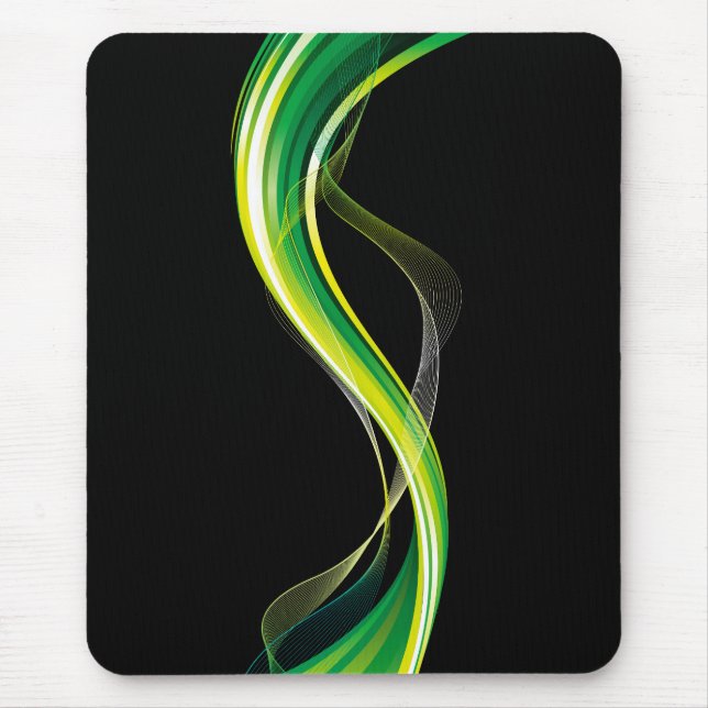 Vertical Green Wave Abstract Design-34534 Mouse Mat (Front)