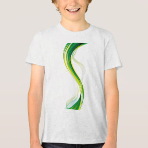 Vertical Green Wave Abstract Design-34534 Tri-Blend Shirt