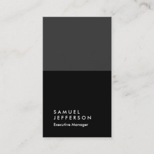 Vertical grey black professional plain business card