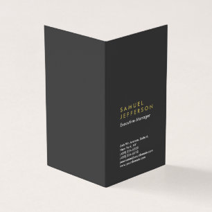Vertical grey black professional plain modern business card