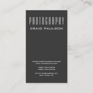 Vertical Grey Photography Artist Business Card