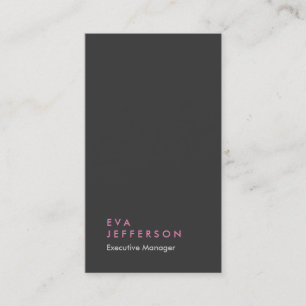 Vertical grey pink girly professional plain business card