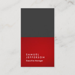 Vertical grey red professional plain business card