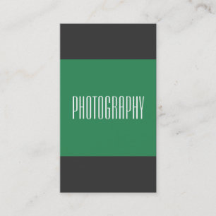 Vertical Grey Sea Green Photography Business Card