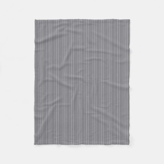 Vertical Grey Stripes Pattern Fleece Blanket (Front)