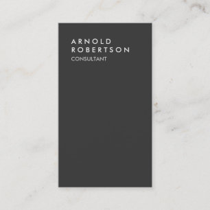 Vertical Grey Trendy Consultant Business Card
