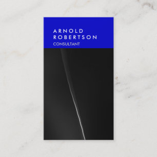 Vertical Grey Wave Blue Trendy Business Card