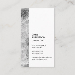 Vertical Grey White Minimalist Modern Business Card