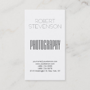 Vertical Grey White Photo Artist Business Card
