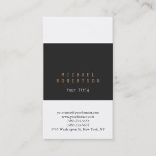 Vertical Grey White Plain Business Card
