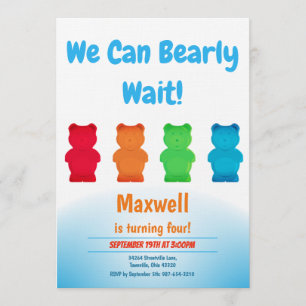 Vertical Gummy Bear Kid’s Birthday Invitation