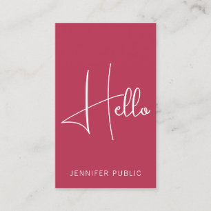 Vertical Hello Business Card Modern Professional