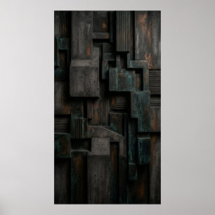 Vertical Industrial Blocks Poster
