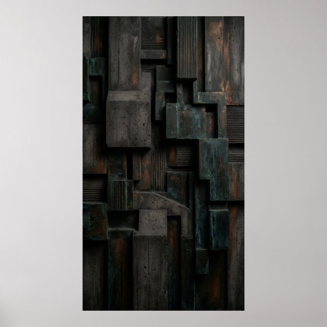 Vertical Industrial Blocks Poster (Front)