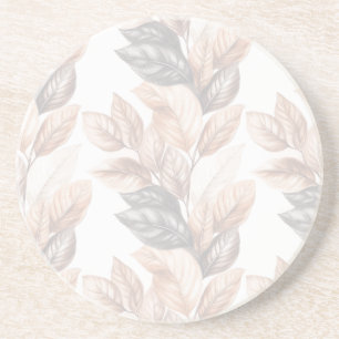 Vertical Leaf Design in Earth Tones Coaster