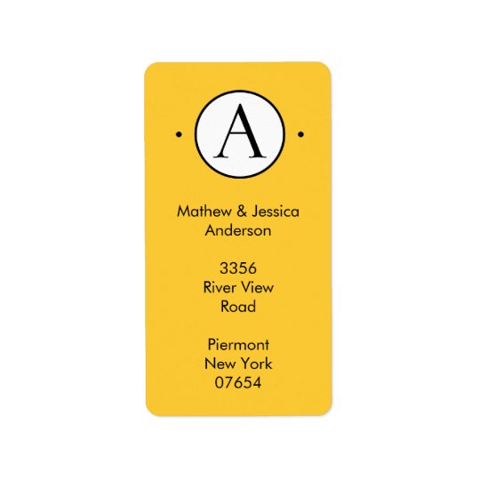Vertical Letter A Circle Monogram Address Labels. Address Label