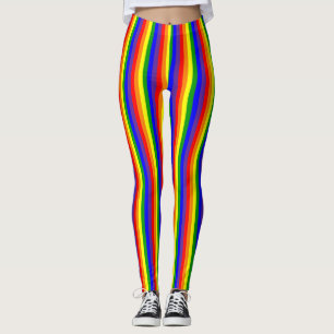 Vertical LGBT Lesbian Gay Pride Rainbow Leggings