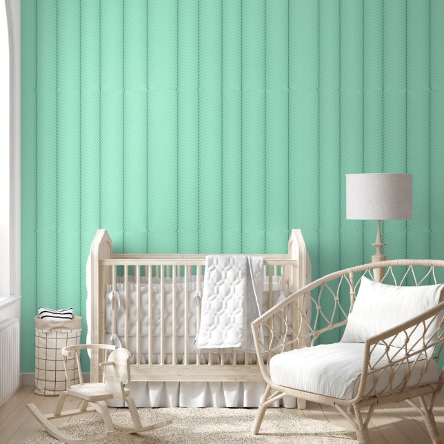 Vertical lines on mint green pattern wallpaper (Kids)