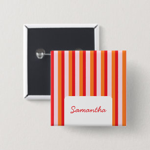 Vertical lines personalised stripes 15 cm square badge