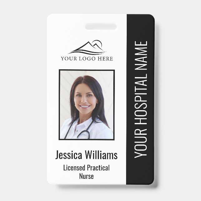 Vertical LPN Licensed Practical Nurse Photo ID Badge (Front)