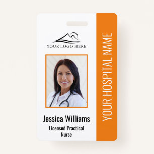 Vertical LPN Licensed Practical Nurse Photo ID ID Badge