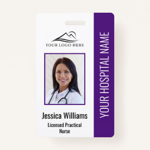 Vertical LPN Licensed Practical Nurse Photo ID ID Badge