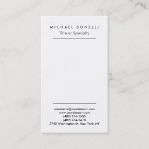 Vertical Minimalist Simple Plain Business Card