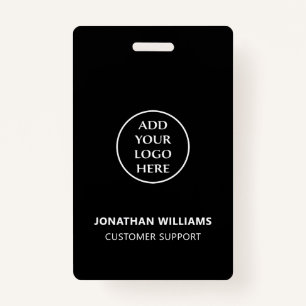 Vertical Modern Business Logo Staff Name Job Title ID Badge