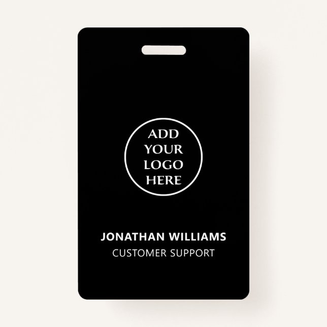 Vertical Modern Business Logo Staff Name Job Title ID Badge (Back)