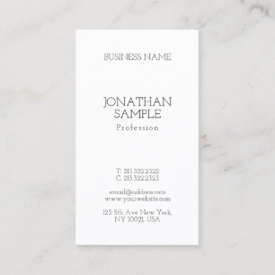 Vertical Modern Sleek Elegant Professional Trendy Business Card