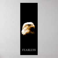 Vertical Motivational Fearless Bald Eagle Poster