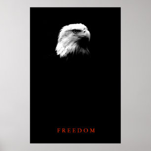 Vertical Motivational FREEDOM Bald Eagle Poster