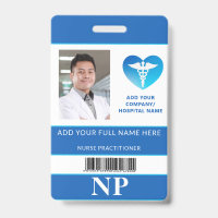 Vertical NP,  Nurse Practitioner Photo ID Bar Code