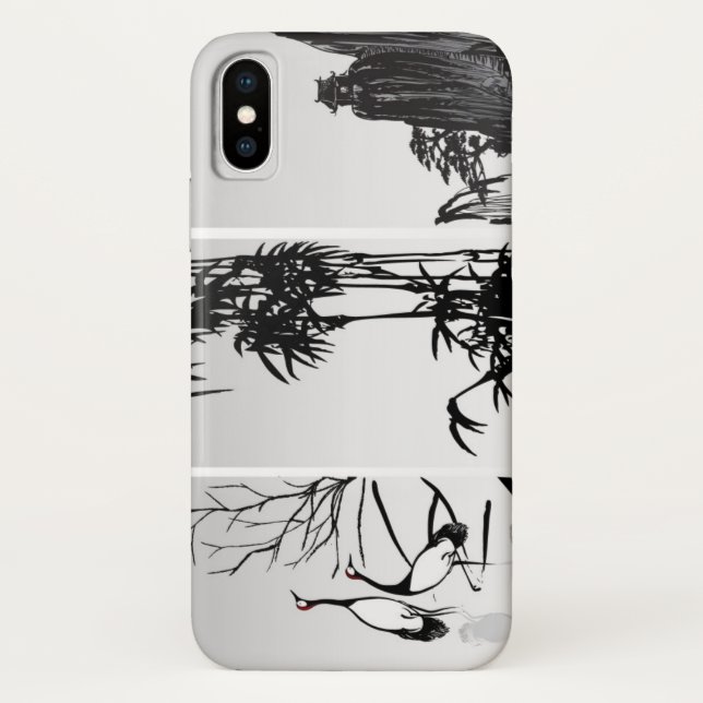 Vertical Oriental Scroll Case-Mate iPhone Case (Back)