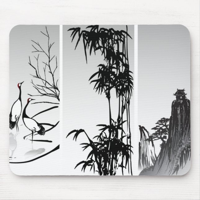 Vertical Oriental Scroll Mouse Mat (Front)