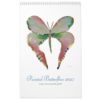 Vertical Painted Butterfly Calendar 2027