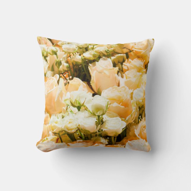 Vertical pattern of white roses. anniversary, back cushion (Front)