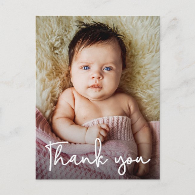 Vertical photo Baby Shower Birth Announcement  Postcard (Front)