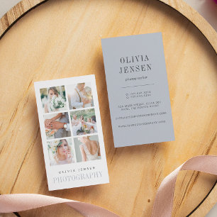 Vertical Photo Collage Photographer Business Card