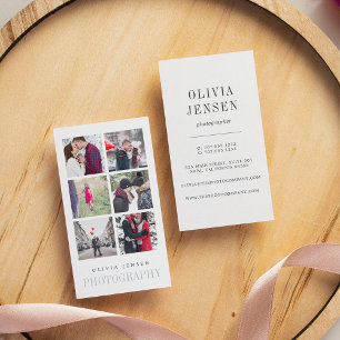 Vertical Photo Collage   Photographer Business Card